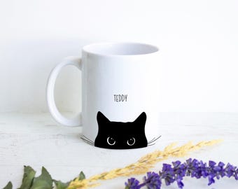 Gepersonaliseerde kattenmok, aangepaste kattennaam mok, kattenliefhebbers mok, kattenkoffiekopje, aangepaste kattencadeau, huisdier eigenaar cadeau, leuke mok, kattenmok, kattenliefhebber cadeau