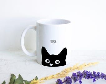 Personalized Cat Mug - Custom Cat Name Mug, Cat Lovers Mug, Cat Coffee Cup, Custom Cat Gift, Pet Owner Gift, Fun Mug, Cat Mug