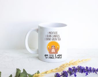 Funny Sloth Mug, Gift for Sloth Lovers, Sloth Mug, Sloth Gift, Personalized Gift, Sloth Coffee Mug, Birthday Gift, Yoga Gift, Funny Gift