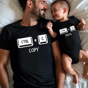 Copy Paste Tshirt and Bodysuit | Matching Shirts Bodysuit, Father&#39;s Day gift, Gift for Husband Dad, Father Child Outfit, Ctrl C Ctrl V Shirt