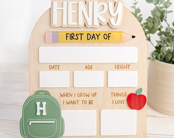 First & Last Day of School Sign, Custom Back to School Board, Reusable School Milestone Board, Photo Prop Sign