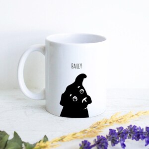 Gepersonaliseerde hondenmok - Mok met hondennaam, mok voor hondenliefhebbers, koffiemok met hondennaam, gepersonaliseerd hondencadeau, cadeau voor huisdiereigenaren, leuke mok, hondenmok afbeelding 1