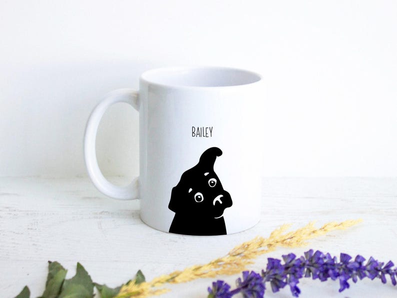 Gepersonaliseerde hondenmok - Mok met hondennaam, mok voor hondenliefhebbers, koffiemok met hondennaam, gepersonaliseerd hondencadeau, cadeau voor huisdiereigenaren, leuke mok, hondenmok afbeelding 1