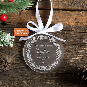 Personalized First Christmas Together Ornament 2025 | New Couple Keepsake, Couples Christmas Ornament, Personalized New Couple Gift Idea
