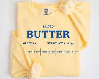 Camiseta o sudadera con estampado de mantequilla salada / Camiseta con diseño de barra de mantequilla, regalo para panadero, camiseta divertida para hornear, camiseta para amantes de la mantequilla, camiseta de mantequilla