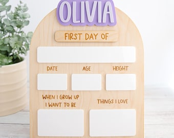 First & Last Day of School Sign, Custom Back to School Board, Reusable School Milestone Board, Photo Prop Sign