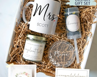 Personalized Engagement Gift Box | Congratulations on Engagement, Bridal Shower Gift Box, Bride to Be Gift Set, Future Mrs Gift, Bride Gift
