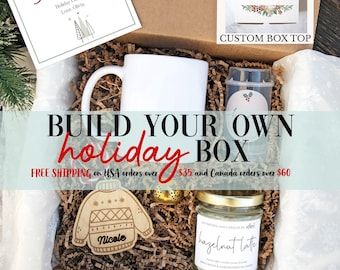 Build Your Own Holiday Box | Personalized Christmas Gift Box, Christmas Gift Idea, Christmas Gift Box Set, Holiday Gift for Women and Men