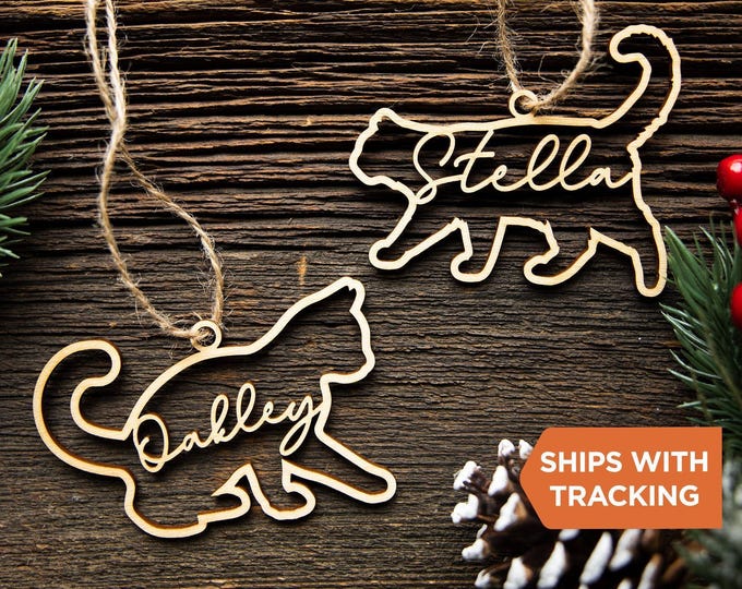 Personalized Cat Ornament 2025 | Cat Ornament, Pet Ornament, Gift for Cat Lover, Cat Name Ornament, Personalized Cat Ornament, Cat Name