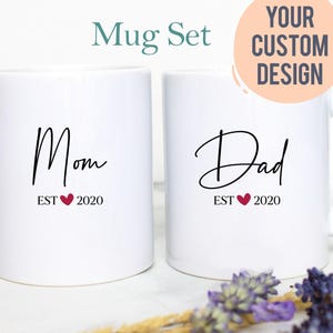 Mom and Dad Individual OR Mug Set EST #6, Dad To Be New Dad Gift, Dad Baby Announcement, First Time Parents, New Parents Gift, New Mom Mug