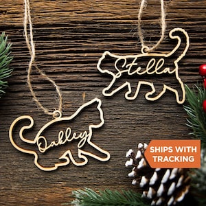 Personalized Cat Ornament | Cat Ornament, Pet Ornament, Gift for Cat Lover, Cat Name Ornament, Personalized Cat Ornament, Cat Name Ornament
