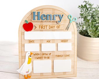 First & Last Day of School Sign, Custom Back to School Board, Reusable School Milestone Board, Photo Prop Sign, Silly Goose Back to School
