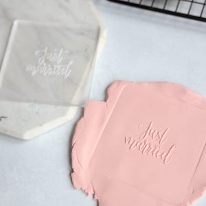 Just Married Wedding Fondant Embosser Stamp and Cutter | Wedding Cookie Stamp,  Embosser Stamp, Debosser, Wedding Fondant Stamp