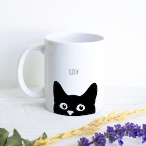Personalized Cat Mug - Custom Cat Name Mug, Cat Lovers Mug, Cat Coffee Cup, Custom Cat Gift, Pet Owner Gift, Fun Mug, Cat Mug