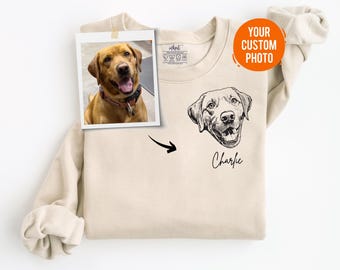 カスタムペットフェイススウェットシャツ｜犬や猫の写真と名前入りカスタムスウェットシャツ、カスタム犬猫ポートレートギフト、ペットメモリアルギフト、犬好きママへのギフト