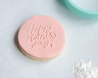 Happy Mother's Day Fondant Embosser Stamp and Cutter | Cookie Stamp, Embosser Stamp, Debosser, Mother's Day Fondant Stamp, Fondant Embosser
