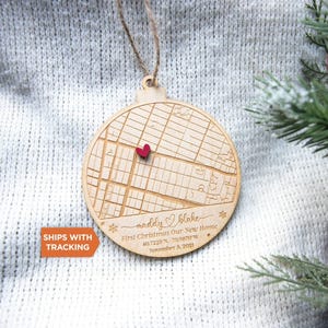First Christmas New HOME Christmas Ornament | Our First Home Map Custom Ornament, New Homeowner Gift, Christmas Keepsake, New Home Ornament