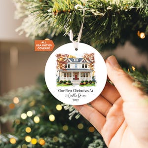 Our First Home Christmas Ornament 2025 – First Christmas at Our New Home Ornament, New Homeowner Holiday Keepsake