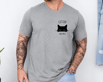 Custom Cat Dad Shirt, Personalized Cat Dad Tee, Cat Pocket Shirt, Gift for Cat Dad, Fathers Day Shirt, Custom Cat Names Tee