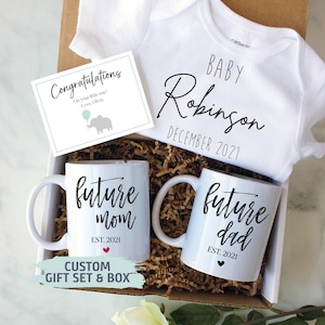 Expecting Parents Gift Box | New Parents Gift Set, Baby Announcement, New Mom Mug, New Dad Gift, Pregnancy Reveal, Baby Shower Gift Box