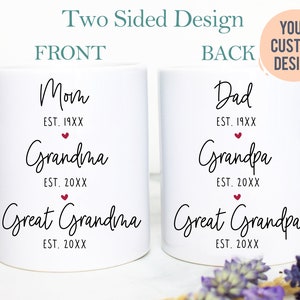 Promoted to Great Grandpa & Grandma Individual OR Mugset, Mom Grandma Great Grandma est, Dad Grandpa est, Baby Announcement,New Grandparents