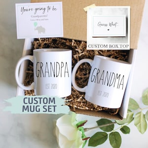 Pregnancy Announcement Gift Box | Promoted Grandma and Grandpa, Baby Announcement, New Grandparents Mug, Grandparents Gift, Pregnancy Reveal