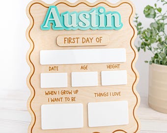 First & Last Day of School Sign, Custom Back to School Board, Reusable School Milestone Board, Photo Prop Sign