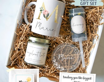 Sending Hugs Gift Box: Personalized Mug & Candle