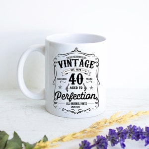 Aged to Perfection Mug, 40th Birthday Gift, Funny 40 Year Old Gift, 40th birthday mug, happy 40th birthday, Vintage 1979 Mug, Gift for men
