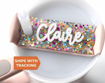 Placa de identificación personalizada para vaso Quencher H2.0 / Etiqueta de identificación personalizada para vaso de 14 oz, 20 oz, 30 oz, 40 oz, tapa de etiqueta de identificación para vaso, accesorios para vaso