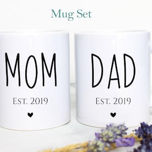 Mom and Dad Individual OR Mug Set #3, Mom and Dad Gift, Parent to Be Gift, New Parents Mug, New Mom, New Dad, Pregnancy Announcement