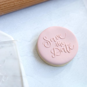 Save the Date Fondant Embosser Stamp and Cutter | Wedding Cookie Stamp, Debosser, Engagement Fondant Stamp,Wedding Embosser Save the Date