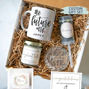 Personalized Engagement Gift Box | Congratulations on Engagement, Bridal Shower Gift Box, Bride to Be Gift Set, Future Mrs Gift, Bride Gift