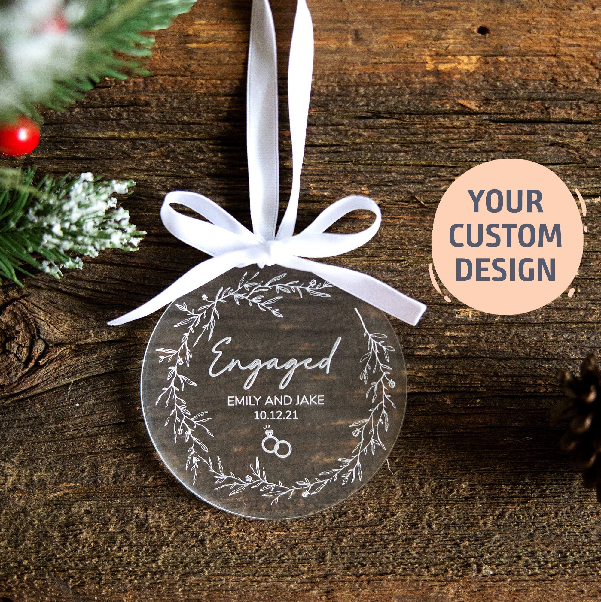 First Christmas Engaged Ornament Engagement Keepsake Etsy Canada
