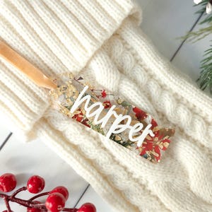 Personalized Name Christmas Stocking Tag | 3D Christmas Name Tag, Custom Stocking Name Tag, Gift Tag, Acrylic Christmas Gift Tags, Ornament