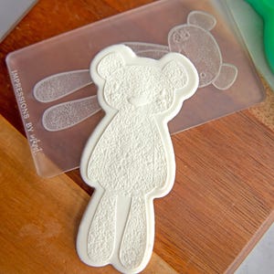 Teddy Bear - Acrylic Fondant Embosser With Optional Cutter | Bear Cookie Stamp, Baby Shower Fondant Embosser, Baby Shower Cookie Cutter