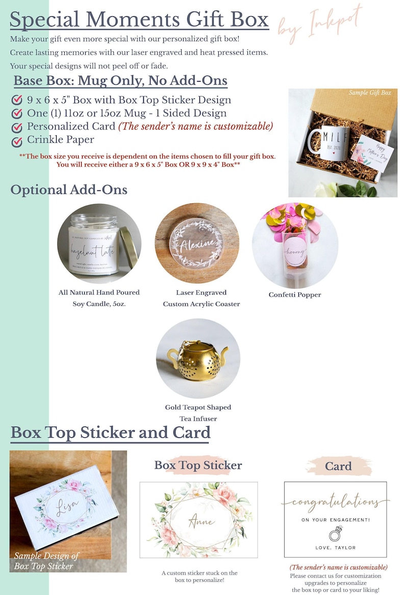 Personalized Engagement Gift Box: Custom Mug & Candle Set image 3