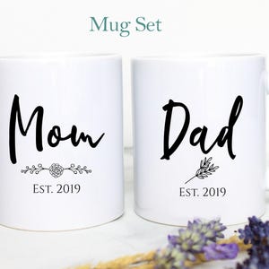 Mom and Dad Individual OR Mug Set #2, Mom and Dad Gift, Parent to Be Gift, New Parents Mug, New Mom Dad, Pregnancy Announcement, Baby Shower