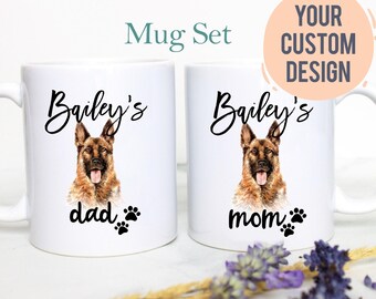 Gepersonaliseerde hondenmokset, hondenmok, hondenliefhebber, aangepast hondencadeau, hond moeder, hond vader, cadeau Duitse herder, mok Duitse herder, cadeau hond eigenaar