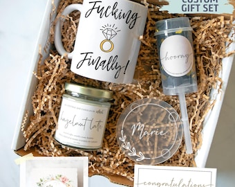 Personalized Engagement Gift Box | Congratulations on Engagement, Bridal Shower Gift Box, Bride to Be Gift Set, Future Mrs Gift, Bride Gift