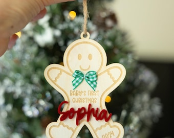 Personalisierter Weihnachtsschmuck für Babys erstes Weihnachtsfest 2026 | 3D-Weihnachtsschmuck für Neugeborene, personalisierter Baby-Weihnachtsschmuck, Holz-Weihnachtsschmuck für Neugeborene
