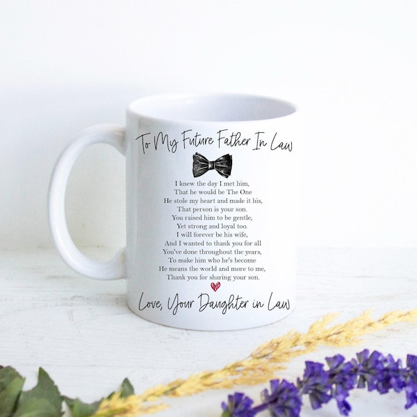 Mug futur beau-père, cadeau de la mariée, beau-père, cadeau de beau-père, à mon futur beau-père, beau-père, tasse de mariage