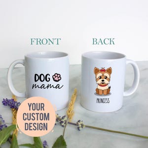 Personalized Dog Mom Mug - Cartoon Dog Mom Mug, Dog Lovers Mug, Fur Mama Gift, Dog Coffee Cup, Custom Dog Gift
