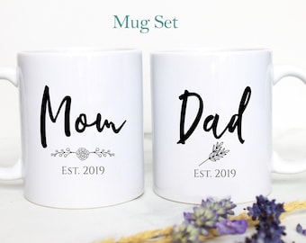 Mom and Dad Individual OR Mug Set #2, Mom and Dad Gift, Parent to Be Gift, New Parents Mug, New Mom Dad, Pregnancy Announcement, Baby Shower