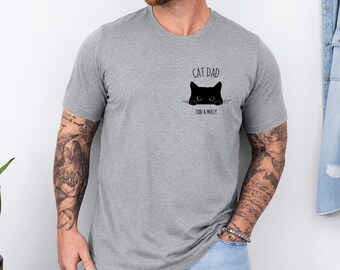 Custom Cat Dad Shirt, Personalized Cat Dad Tee, Cat Pocket Shirt, Gift for Cat Dad, Fathers Day Shirt, Custom Cat Names Tee
