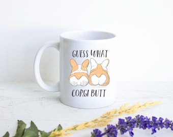 Gissa vad Corgi-rumpan är, rolig Corgi-mugg, present till Corgi-älskare, personlig Corgi-present, Corgi-kaffemugg, hundmugg, rolig mugg, rolig present