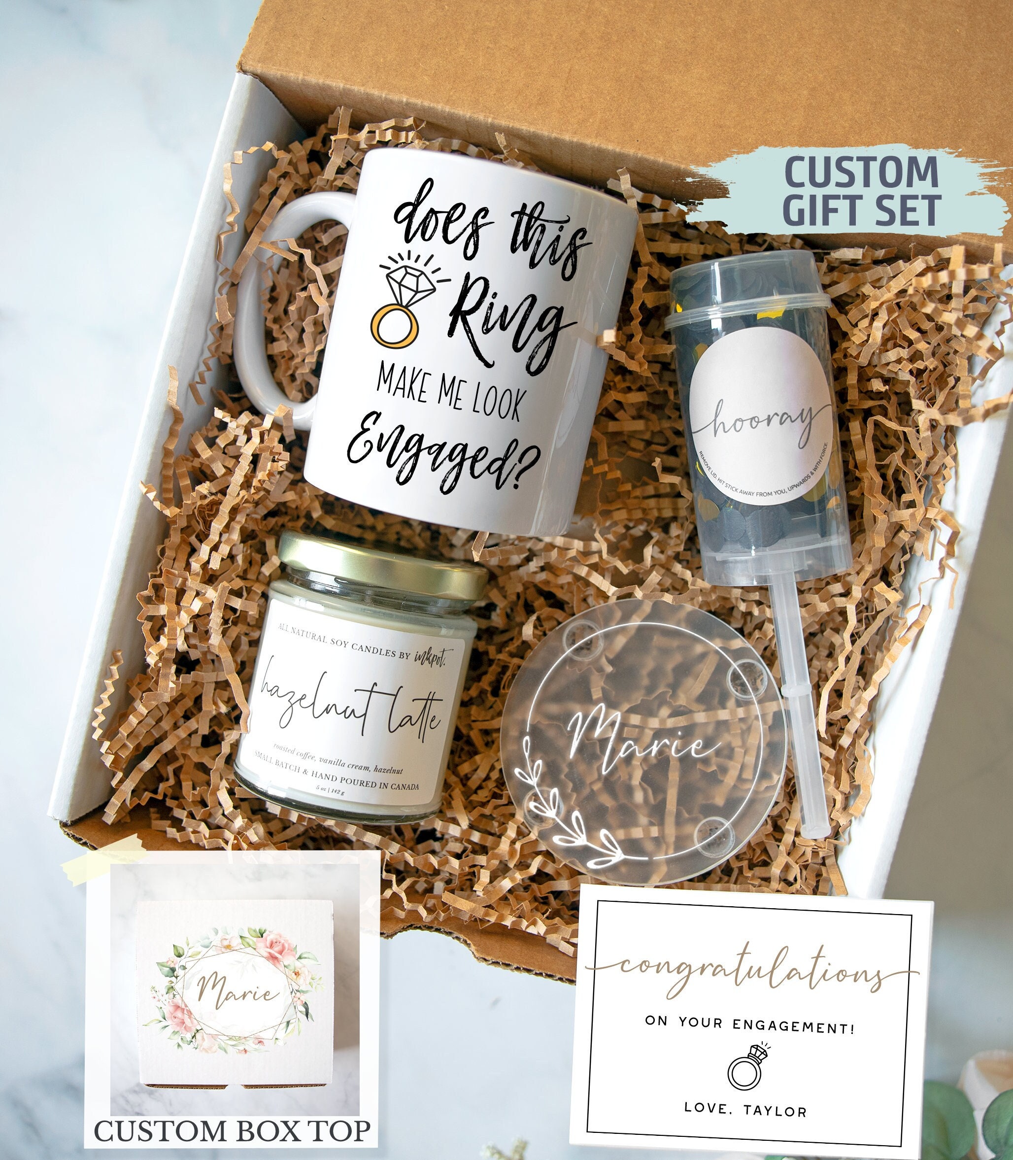 Personalized Engagement Gift Box Congratulations on Engagement Bridal Shower Gift Box Bride to Be Gift Set Future Mrs Gift Bride Gift Etsy