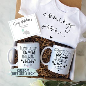 Expecting Parents Gift Box | New Parents Gift Set, Promoted from Dog Mom, Dog Dad Baby Announcement, Pregnancy Reveal, Baby Shower Gift Box