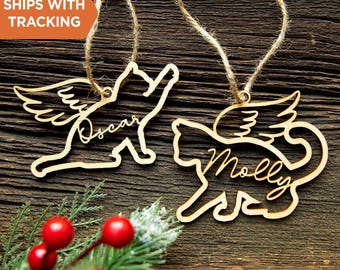 Décoration personnalisée pour chat 2025 | Ornement commémoratif de chat, ornement de perte d'animal de compagnie, cadeau de sympathie, ornement de nom de chat, souvenir de sympathie de chat