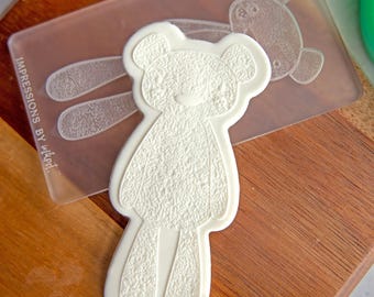 Teddy Bear - Acrylic Fondant Embosser With Optional Cutter | Bear Cookie Stamp, Baby Shower Fondant Embosser, Baby Shower Cookie Cutter